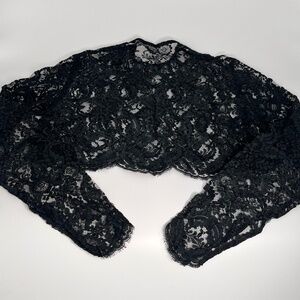 Vintage 1950's black lace crop top